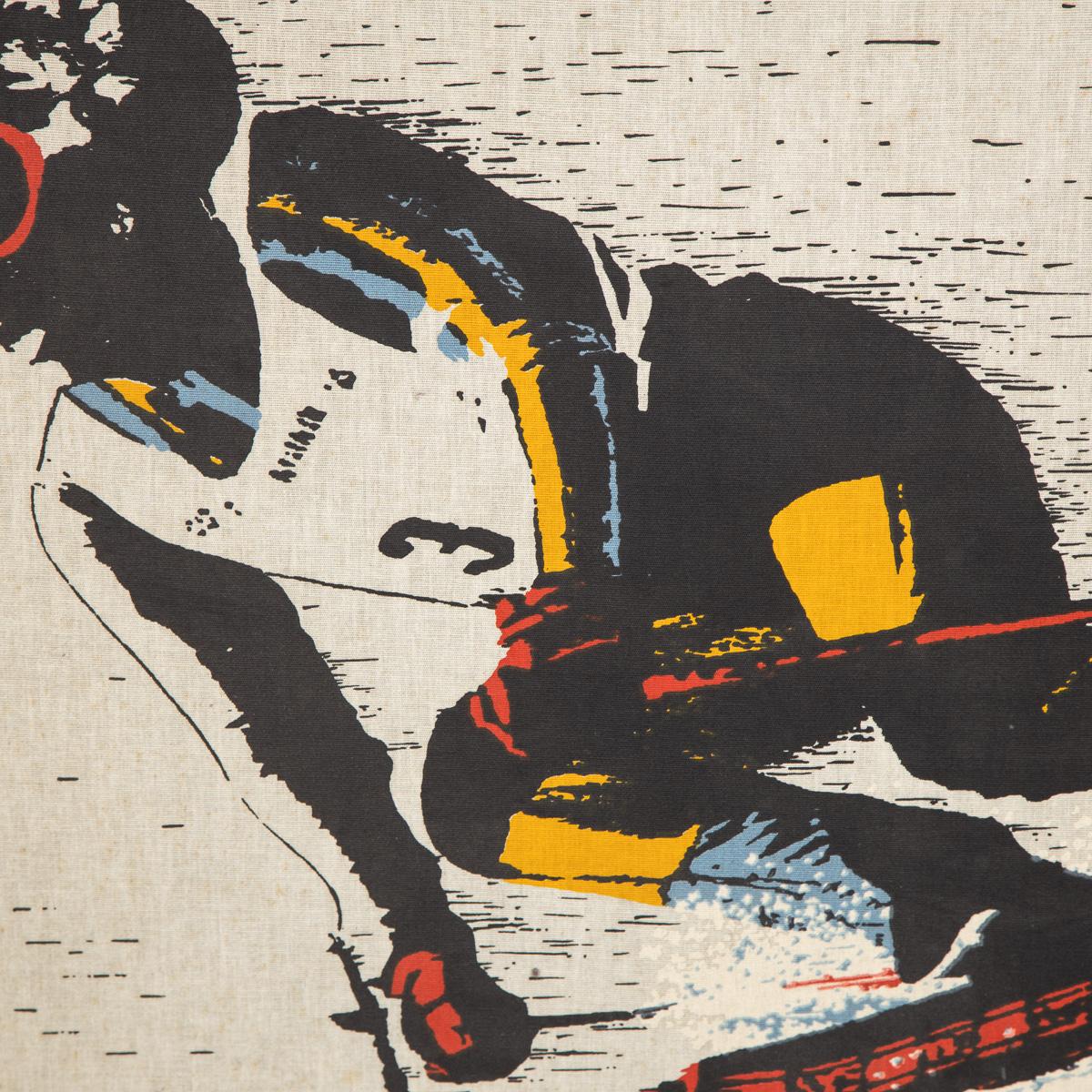20th Century Silk Screen Print of a Slalom Downhill Ski Race Poster, c.1970 1