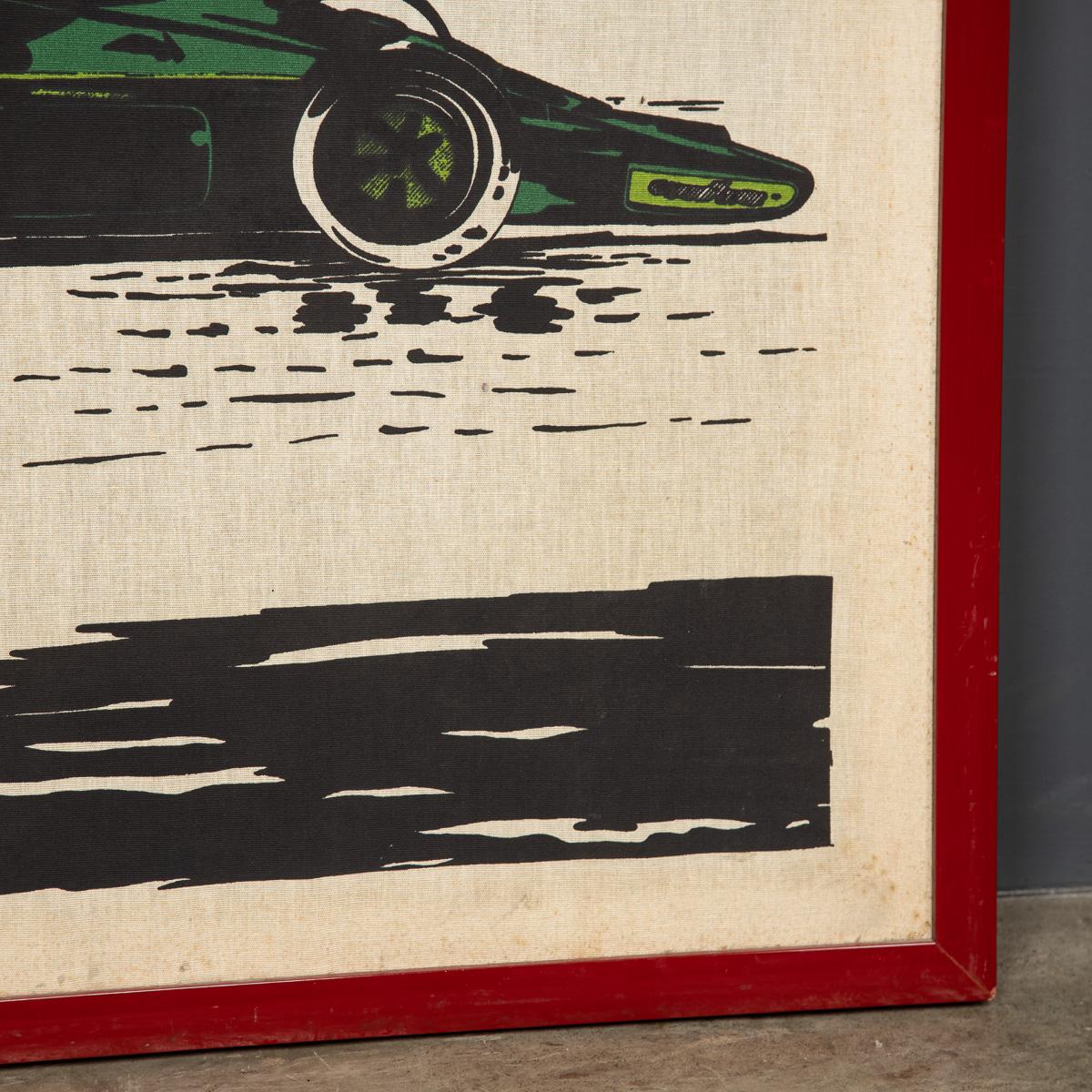 20th Century Silk Screen Print of Racing F1 Cars on Track Poster, c.1970 11
