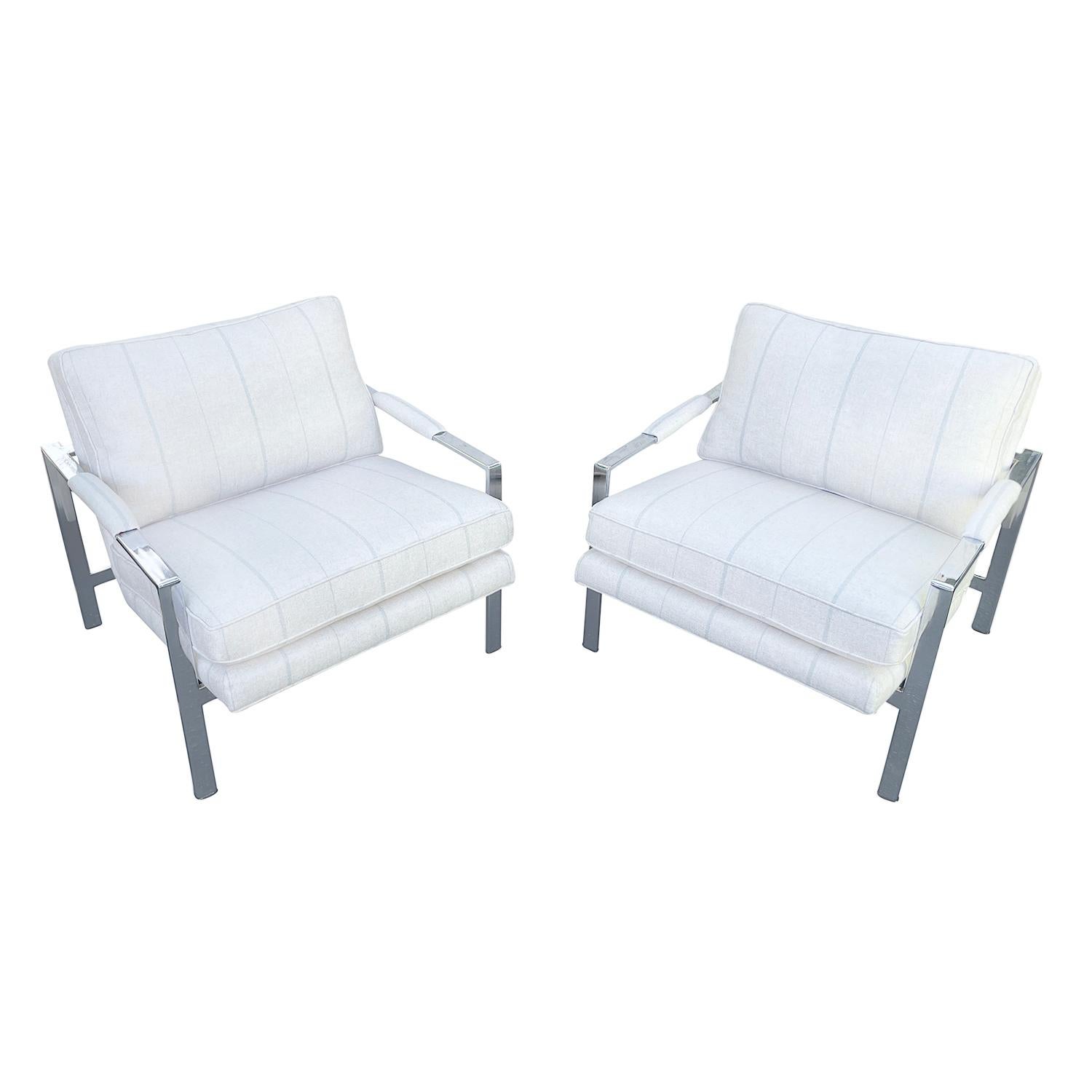 20th Century American Pair of Vintage Thayer Coggin Armchairs by Milo Baughman In Good Condition For Sale In West Palm Beach, FL