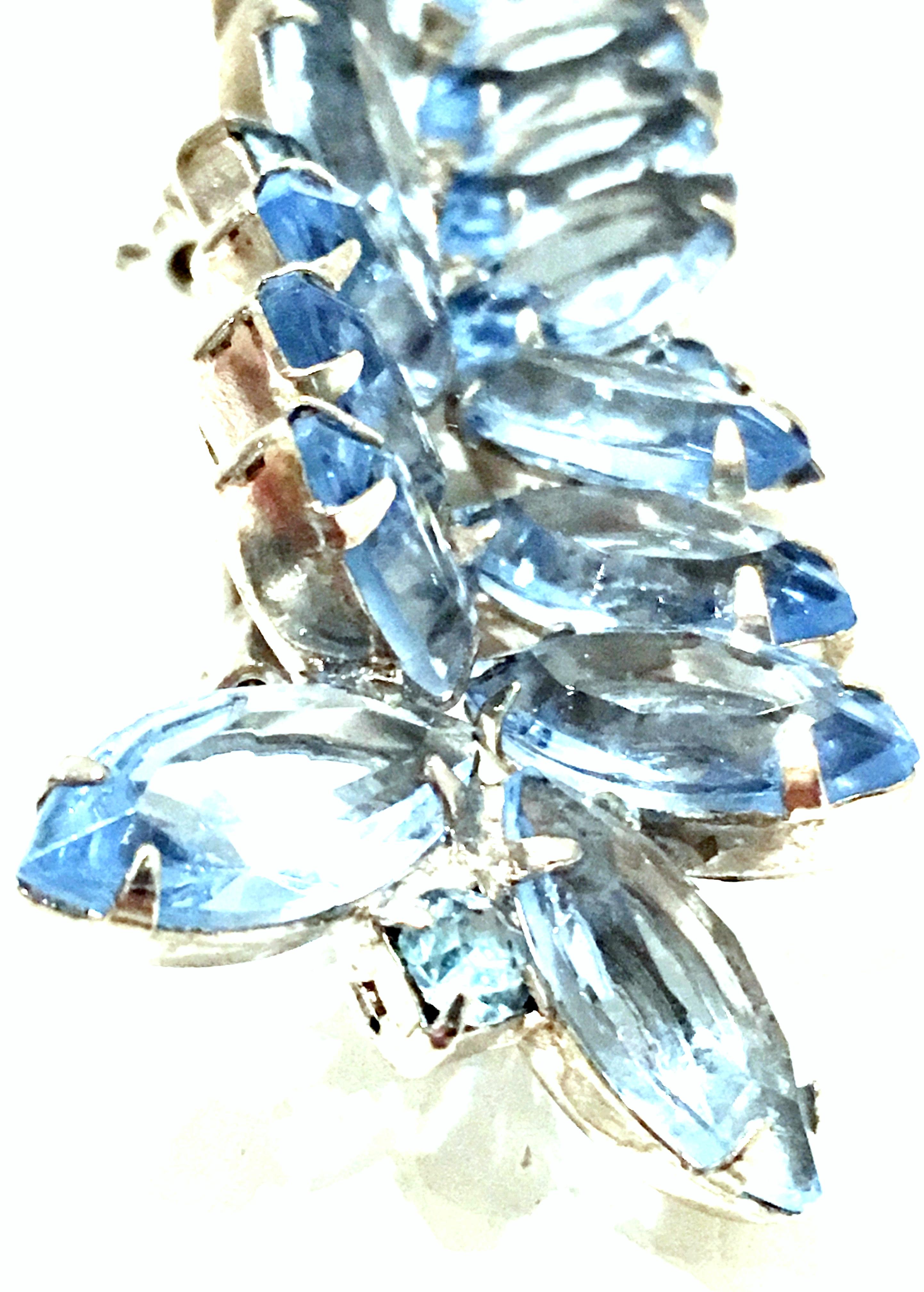 20th Century Silver & Austrian Crystal Abstract Butterfly Brooch For Sale 3