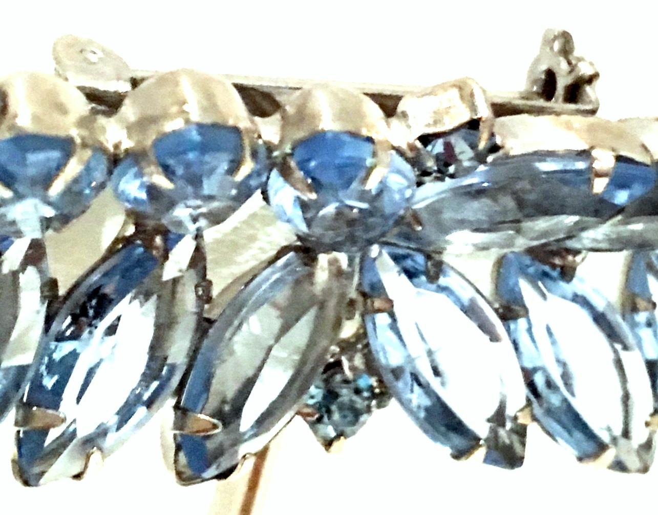 20th Century Silver & Austrian Crystal Abstract Butterfly Brooch For Sale 4