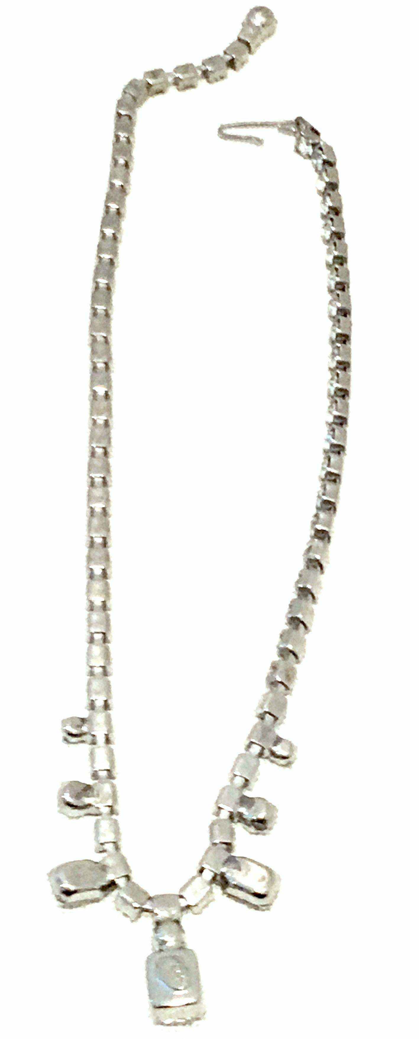 20th Century Silver & Austrian Crystal Choker Necklace By, Weiss For Sale 5