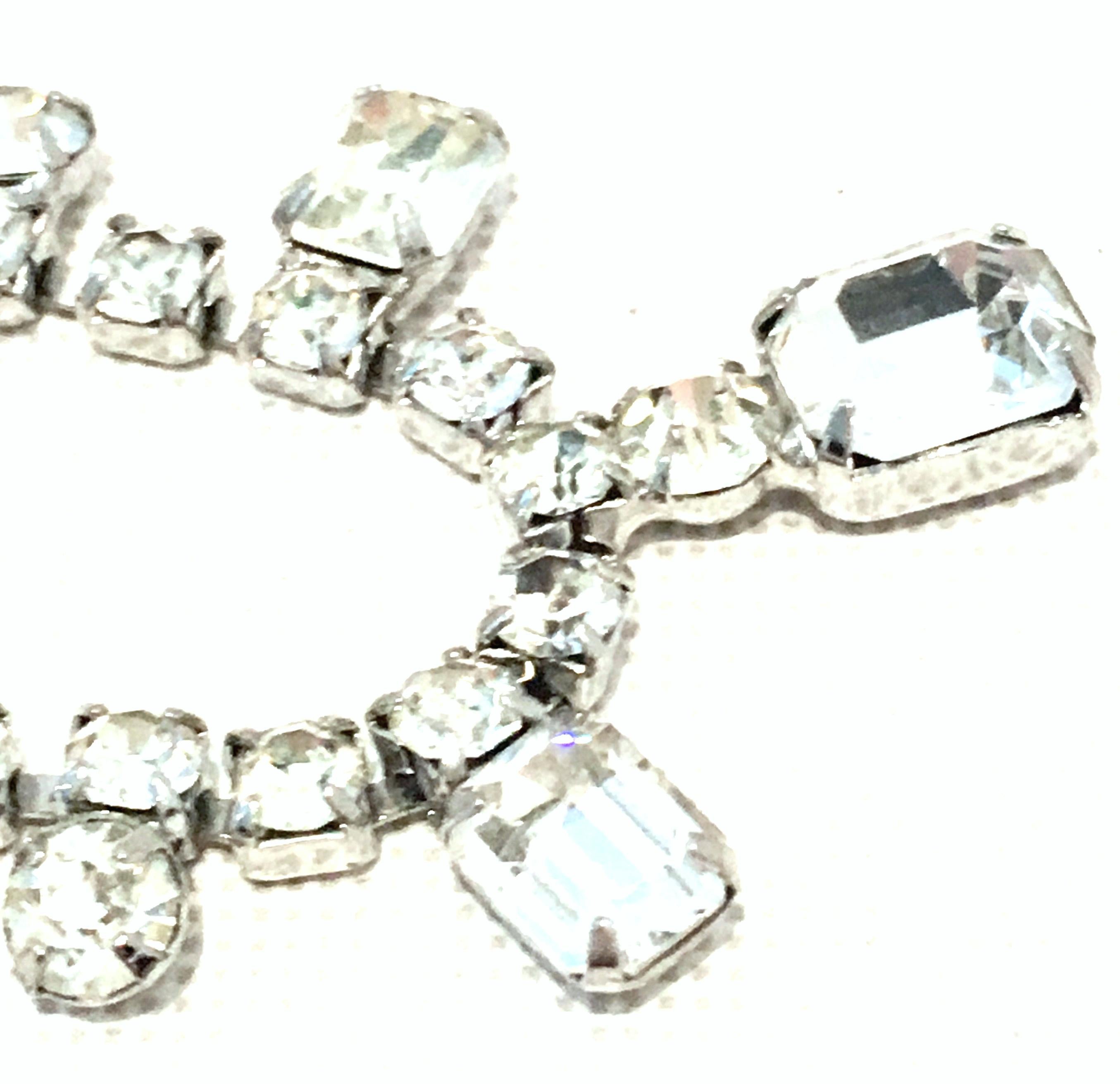 20th Century Silver & Austrian Crystal Choker Necklace By, Weiss For Sale 1