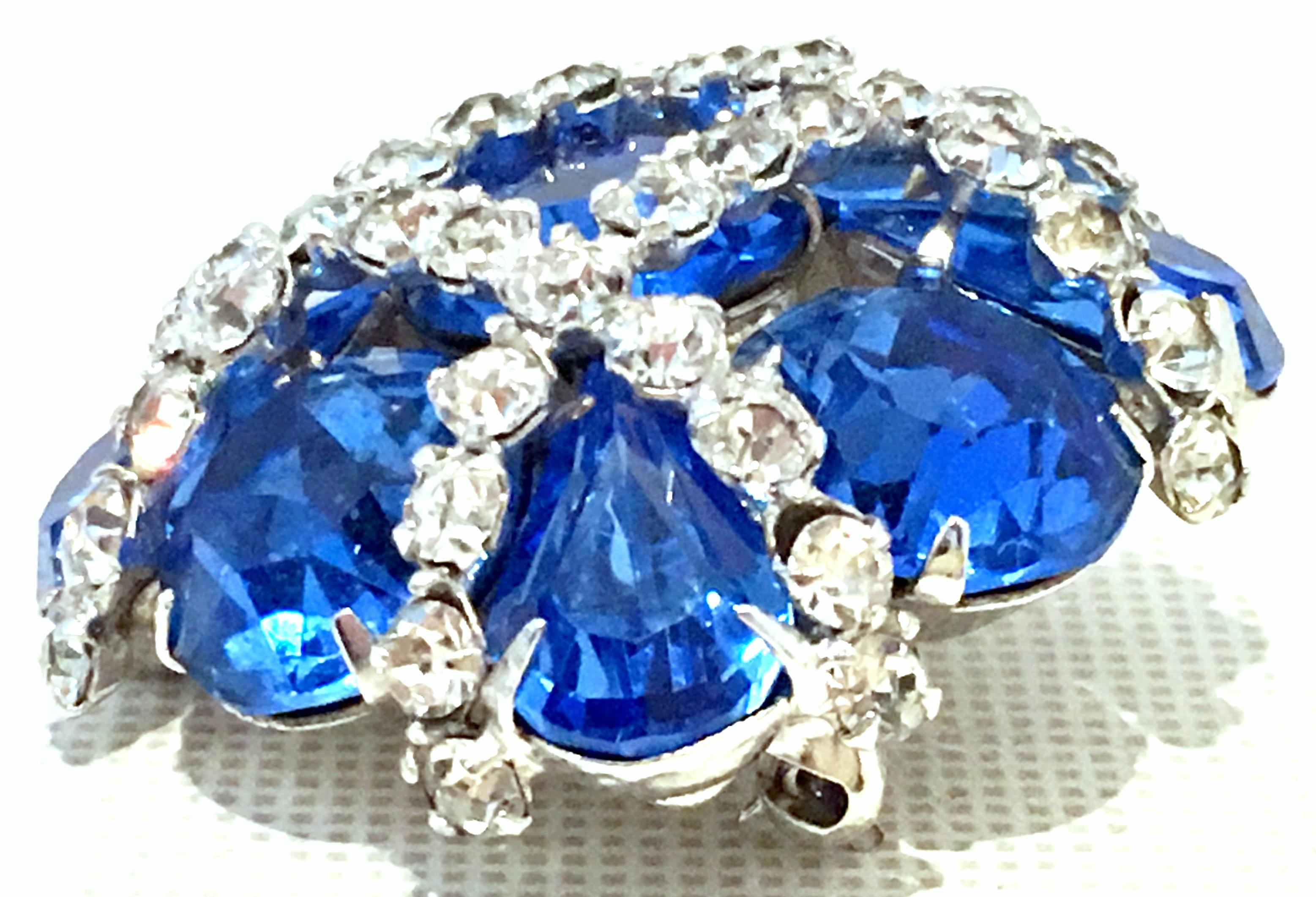 20th Century Silver & Austrian Crystal Dimensional Brooch By, Kramer For Sale 1