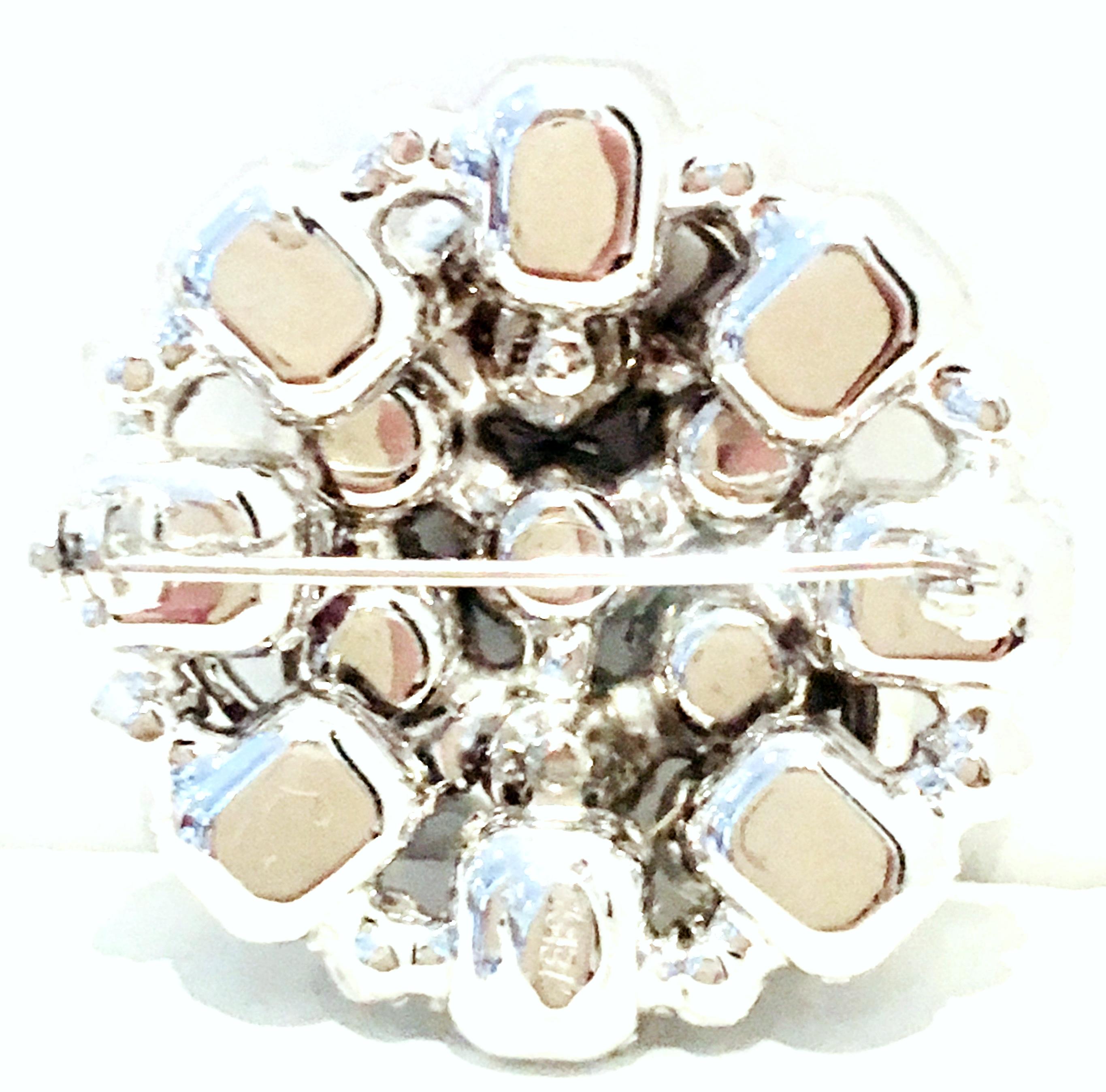 20th Century Silver & Austrian Crystal Dimensional Brooch By, Weiss For Sale 2