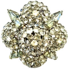 20th Century Silver & Austrian Crystal Dimensional Starburst Brooch By, Warner