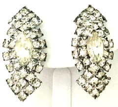 20th Century Silver & Austrian Crystal Earrings