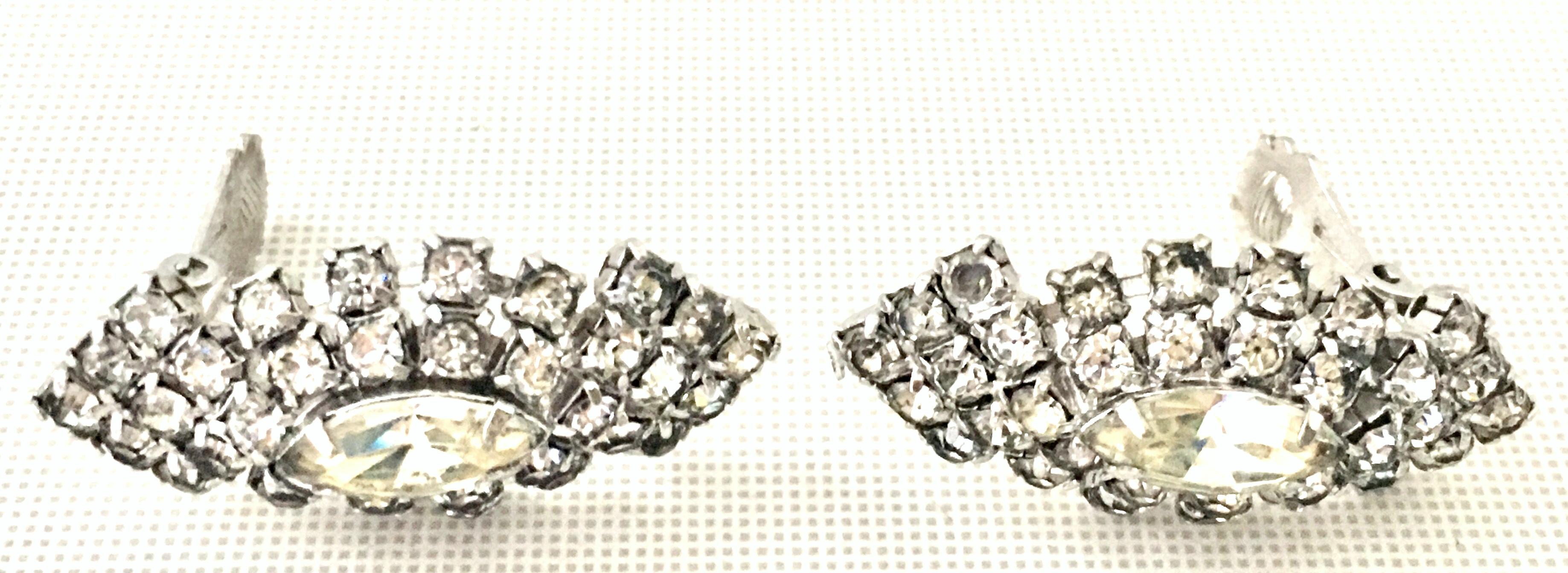 20th Century Silver & Austrian Crystal Earrings For Sale 2