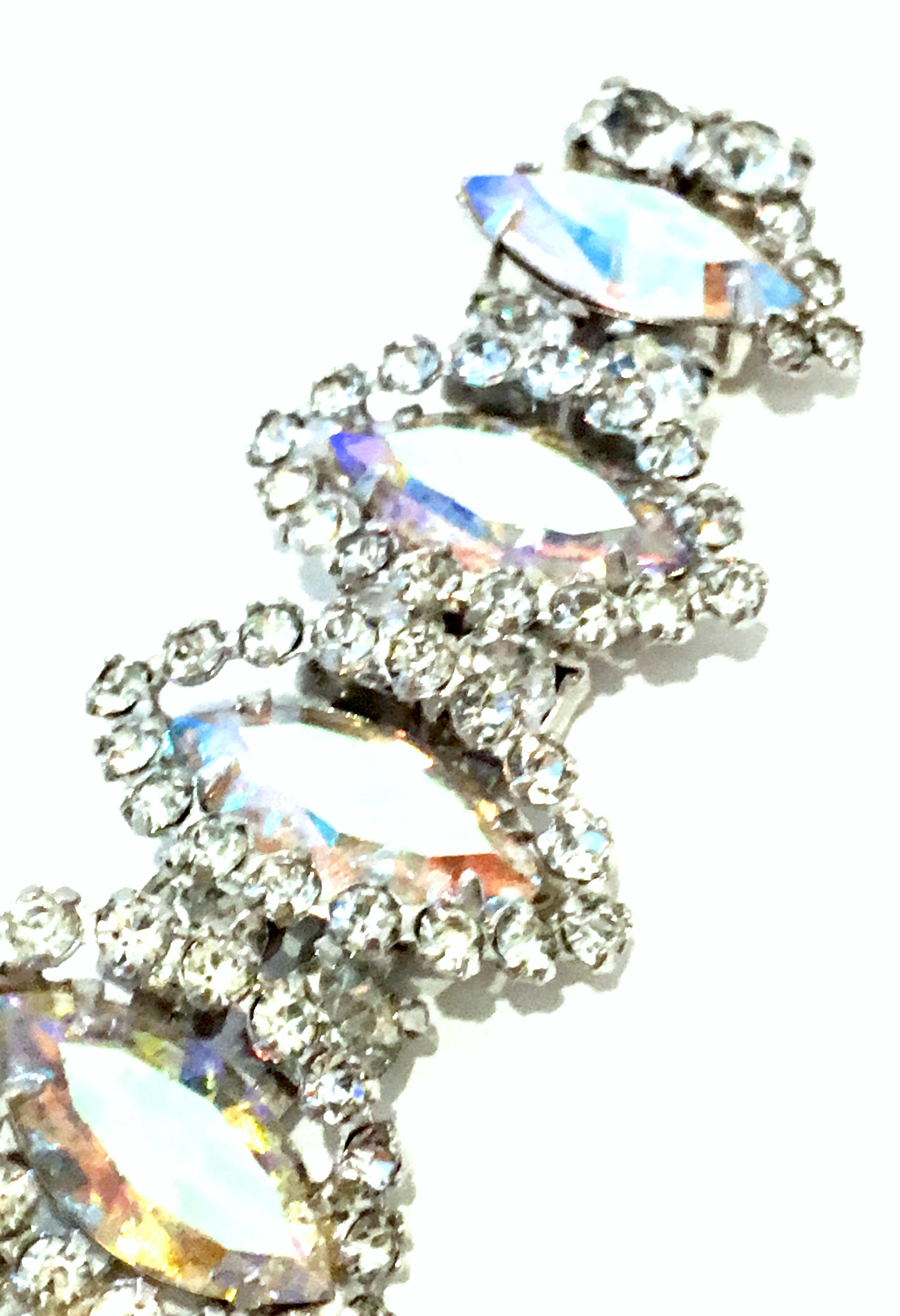 20th Century Silver & Austrian Crystal Link Bracelet By, Weiss For Sale 4