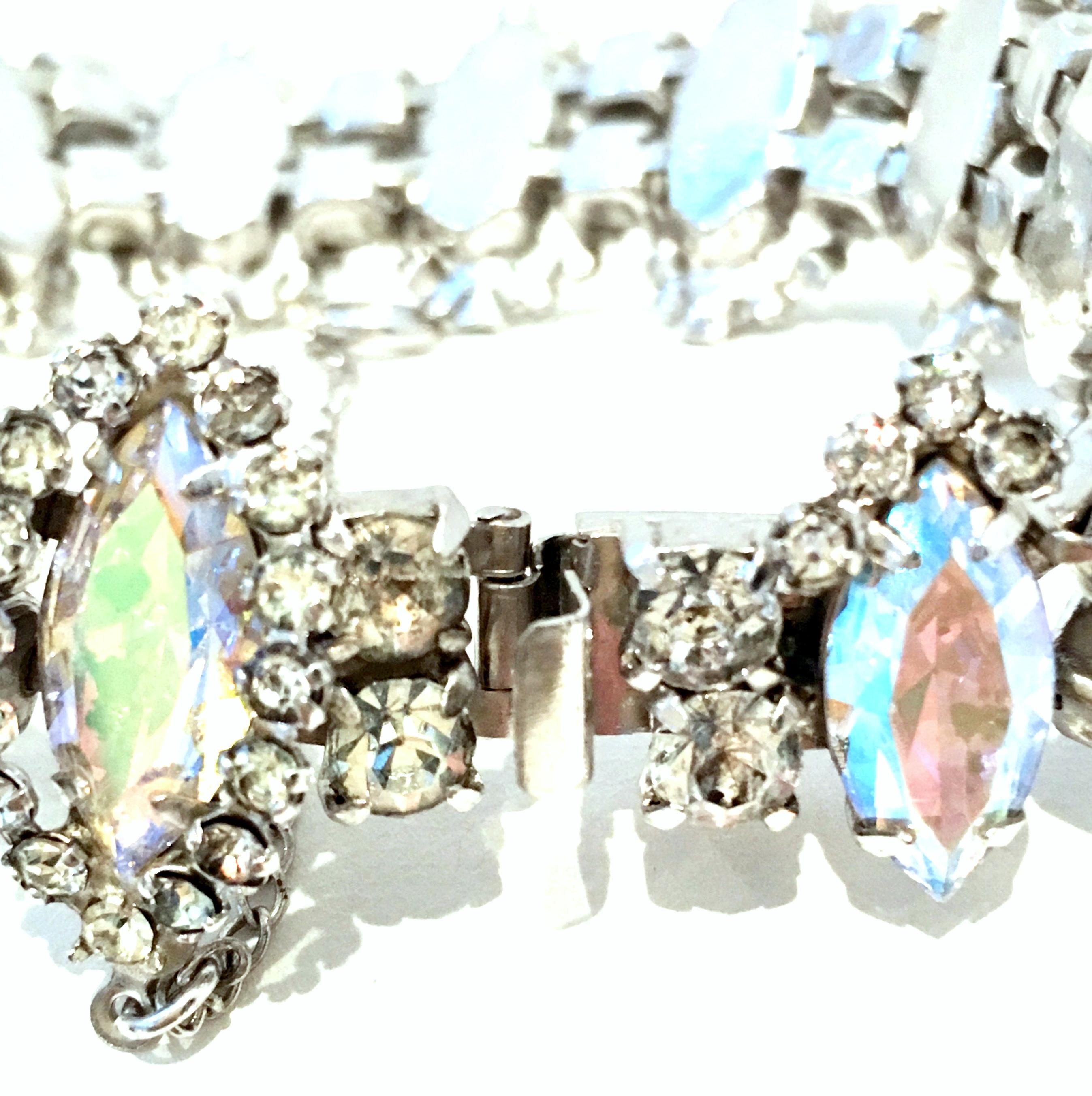 20th Century Silver & Austrian Crystal Link Bracelet By, Weiss For Sale 9