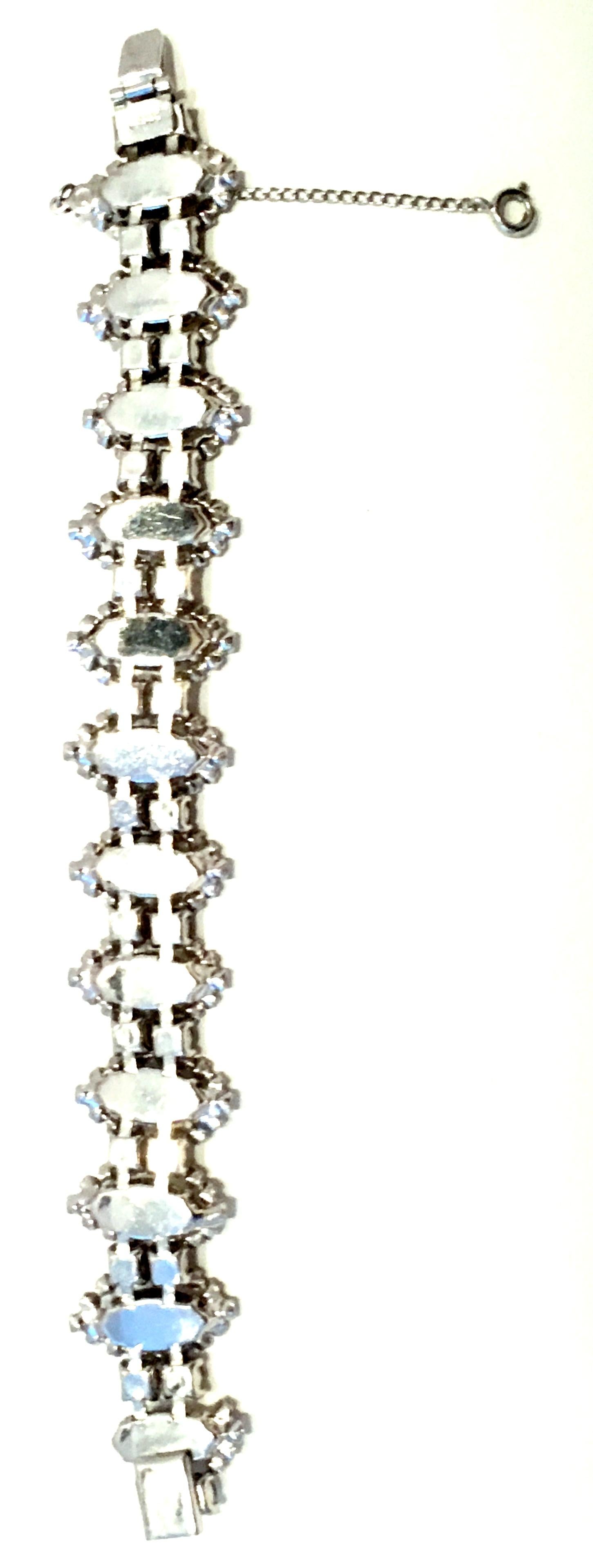 20th Century Silver & Austrian Crystal Link Bracelet By, Weiss For Sale 11