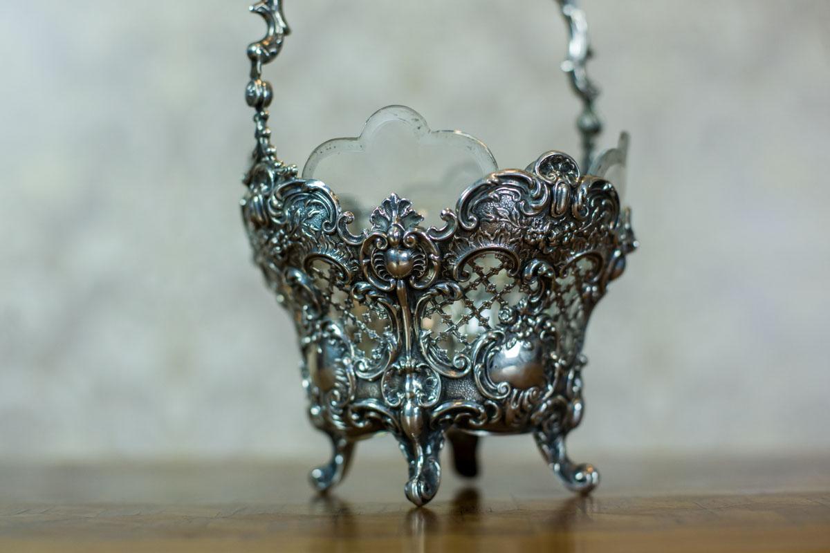 French 20th Century Silver Basket For Sale
