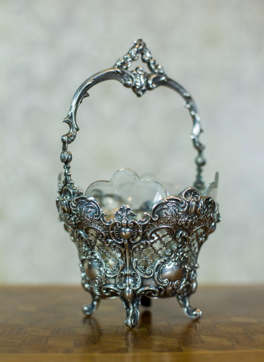 20th Century Silver Basket For Sale 3