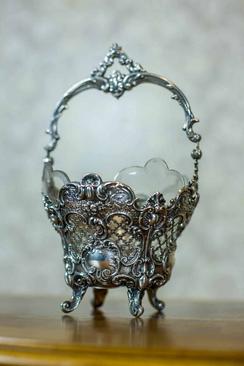 20th Century Silver Basket For Sale 4
