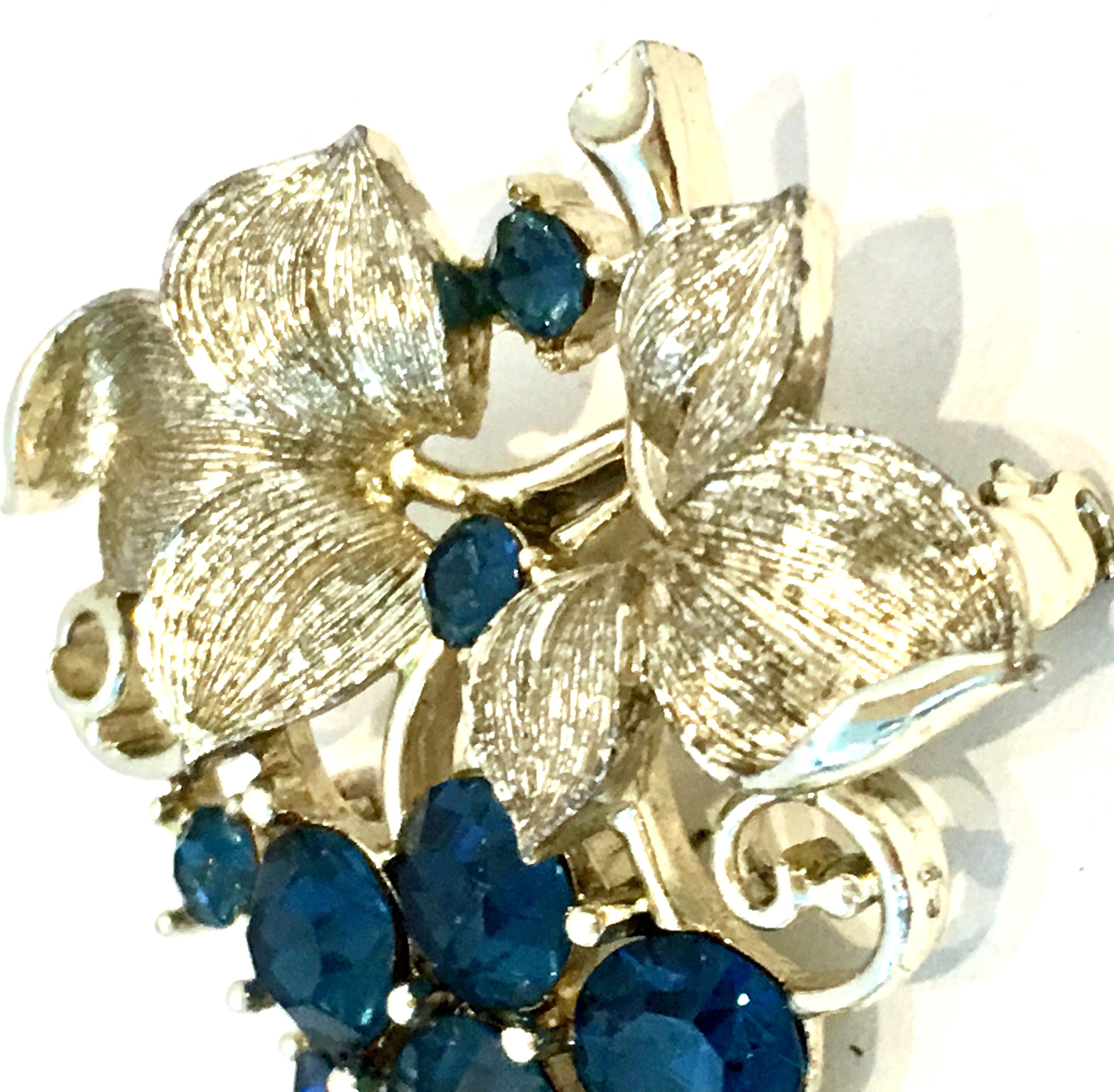 20th Century Silver & Blue Sapphire Crystal 