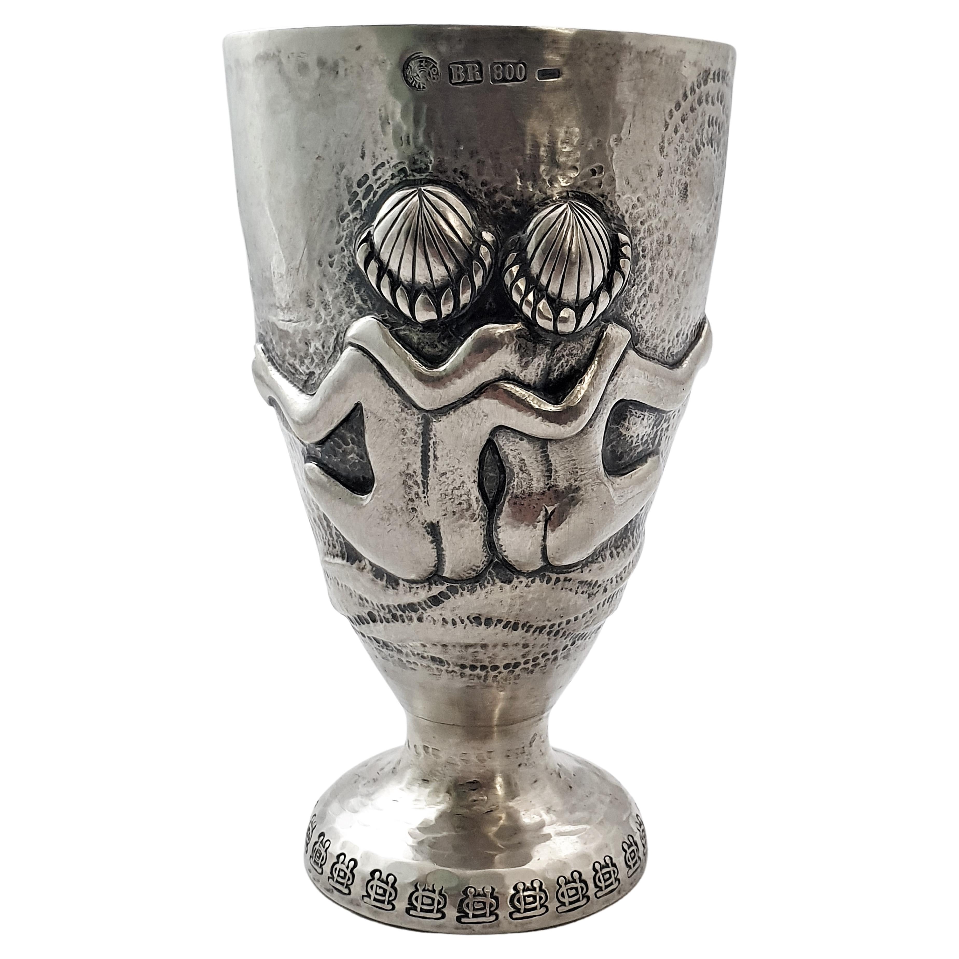 20th Century Silver Brandimarte Gemini Chiseled Cup For Sale