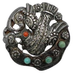 20th Century Silver Brooch by Matilde Poulat of MATL, Mexico
