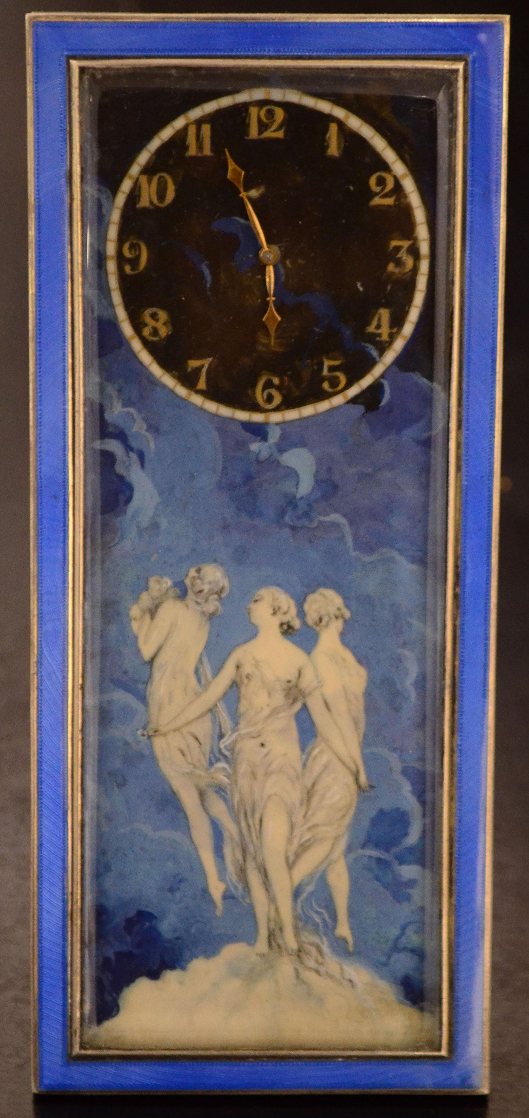 20th Century Silver Clock, Art Nouveau 1