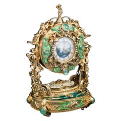 20th Century Silver-Gilt Enamel Clock