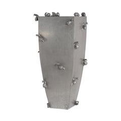 20th Century Silver Italian Atena Pair of Pewter Planters by Piero Figura