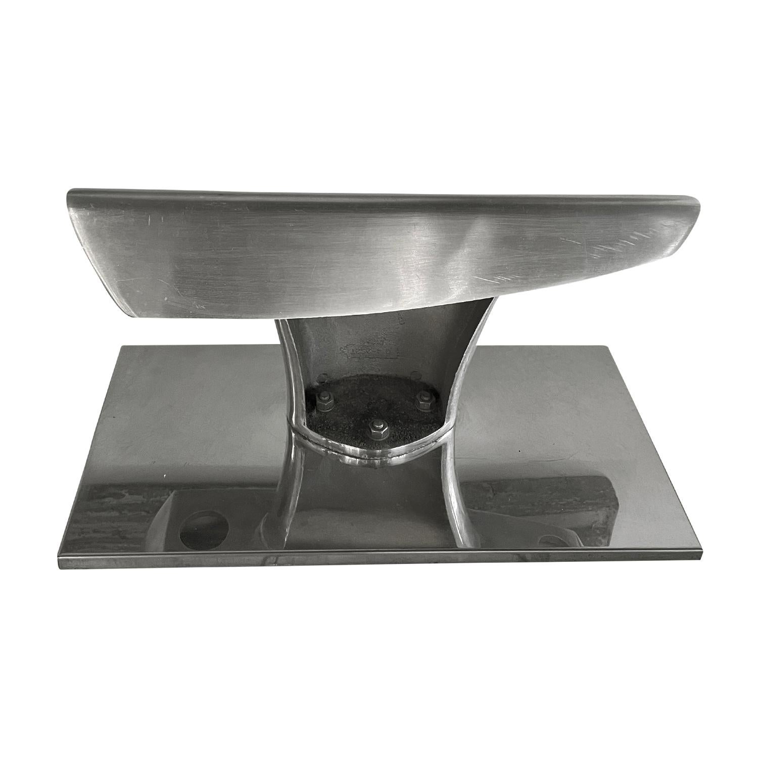Mid-Century Modern 20th Century Silver Italian Metal Object D'art, Vintage Aluminum Table Decor For Sale