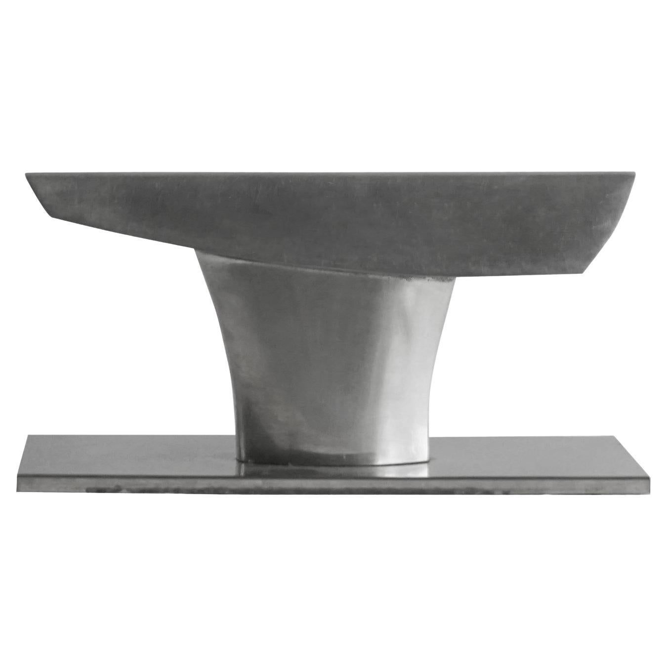 20th Century Silver Italian Metal Object D'art, Vintage Aluminum Table Decor For Sale
