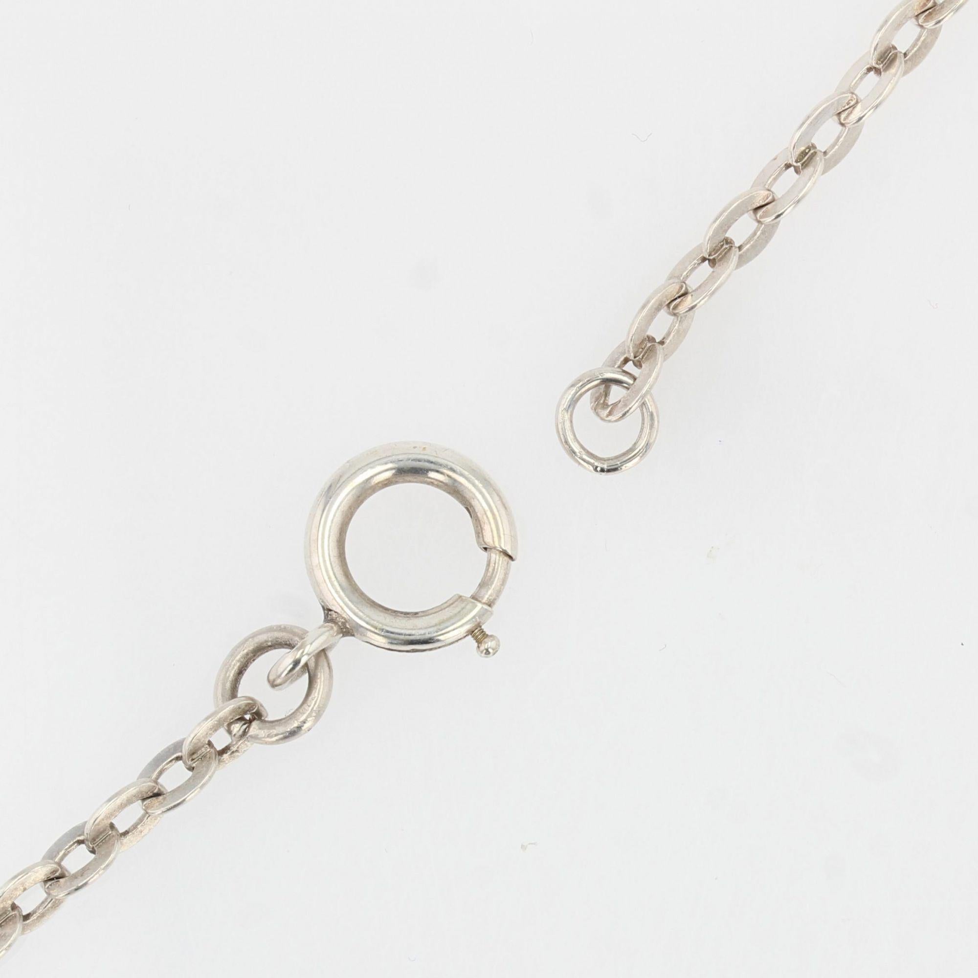 20th Century Silver Long Chain Necklace For Sale 3