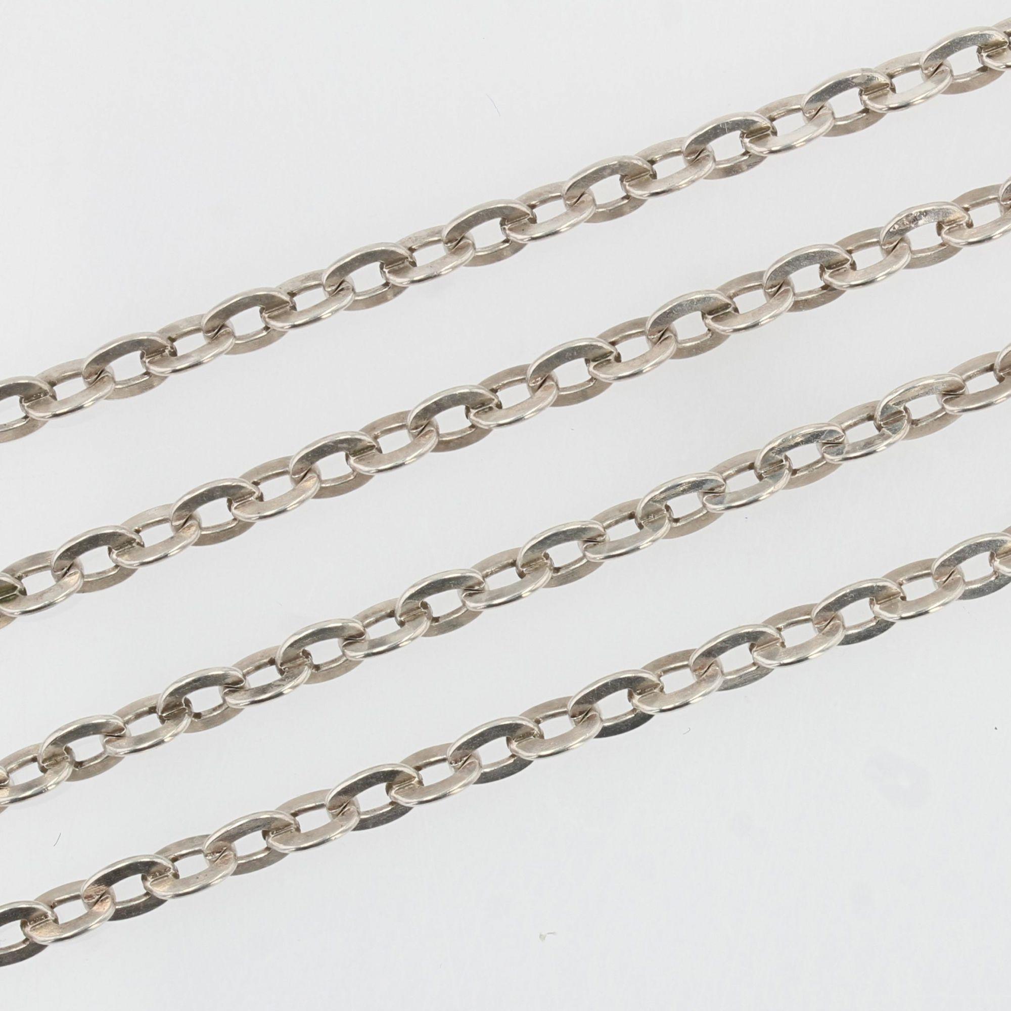 Women's 20th Century Silver Long Chain Necklace For Sale