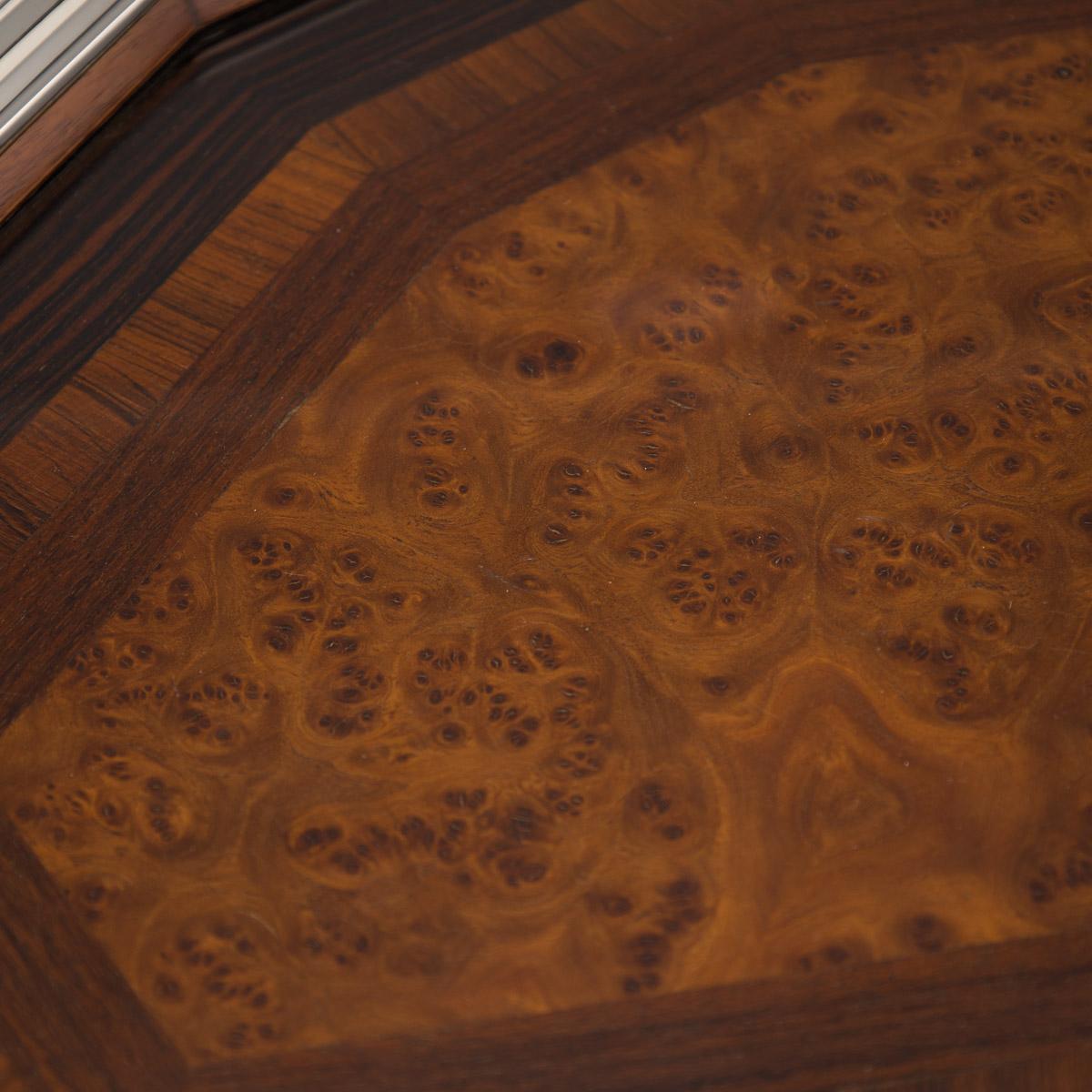 20th Century Silver & Marquetry Tray, circa 1930 For Sale 4
