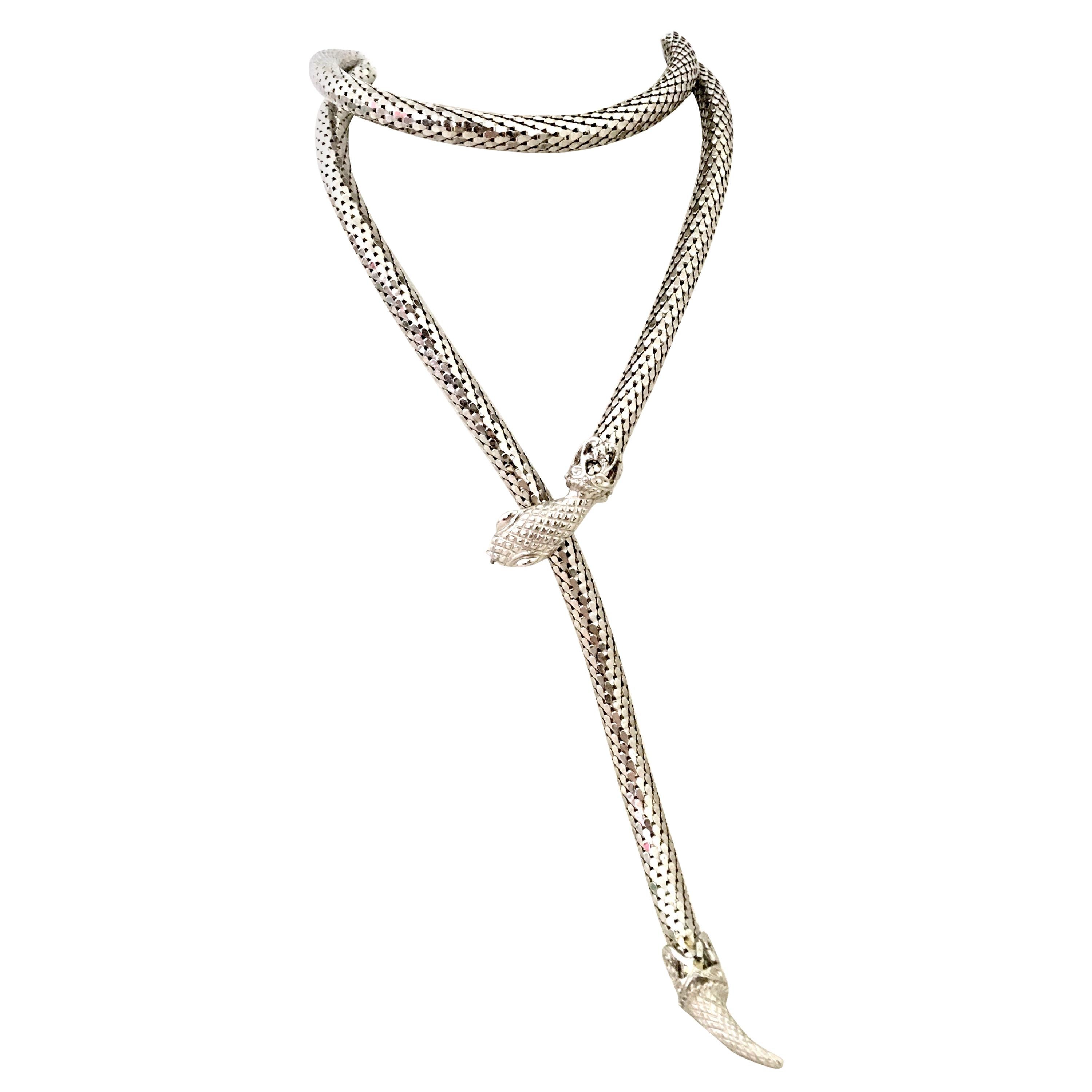 20th Century Silver Metal Mesh Snake Necklace Or Belt By, Whiting 
Davis