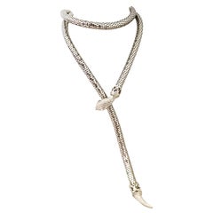 20th Century Silver Metal Mesh Snake Necklace Or Belt By, Whiting & Davis