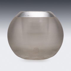 20th Century Silver-Mounted Glass Match Striker, London, c.1913