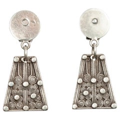 20th Century Silver Necklace Tip Earrings by Jewels