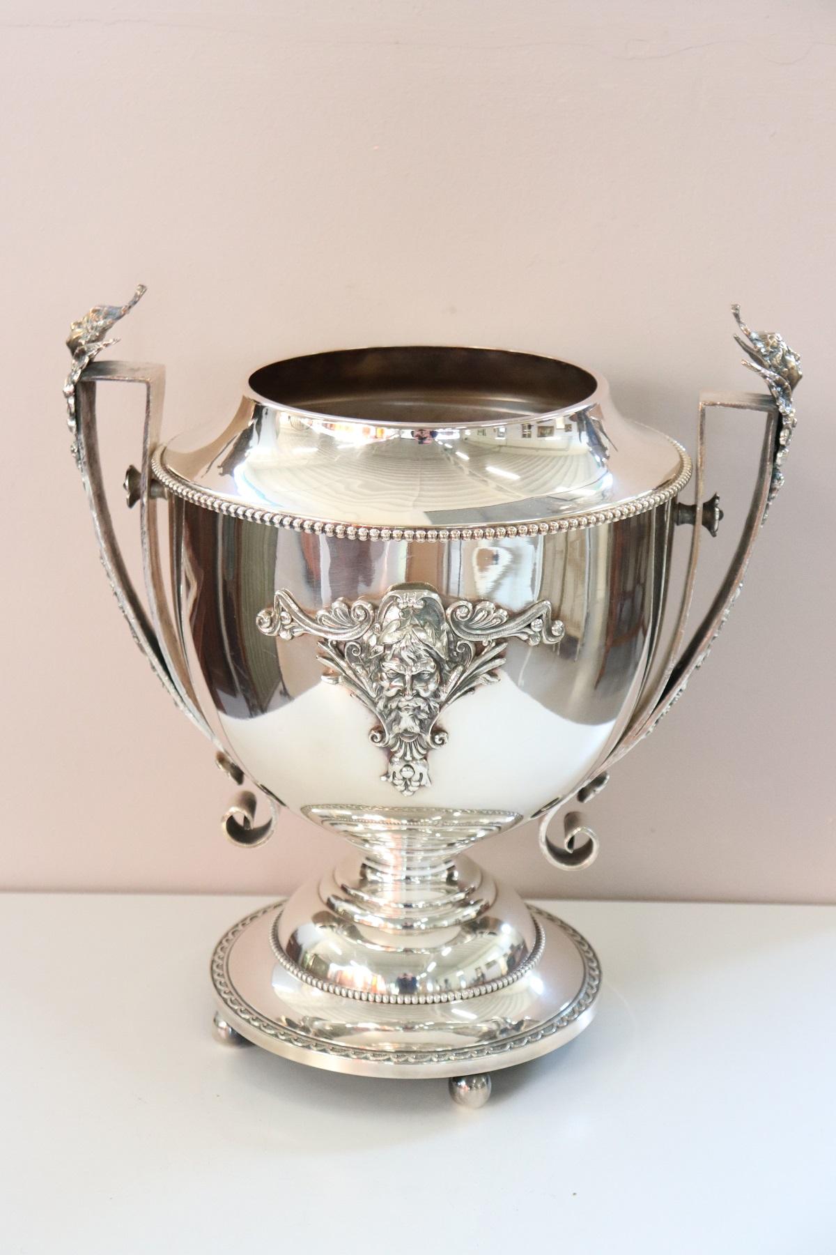Italian 20th Century Silver Plate Champagne Bucket or Wine Cooler
