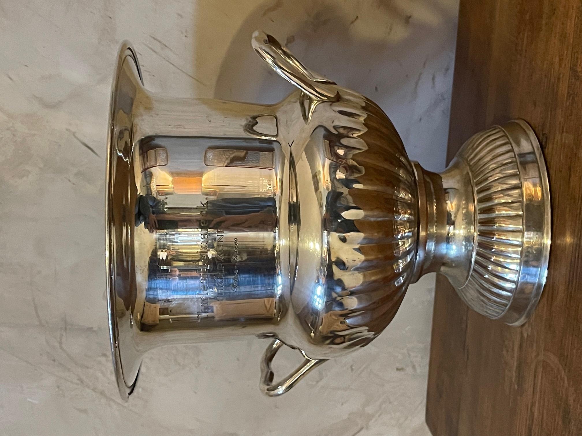French 20th century Silver Plate Charles Heidsieck Champagne Bucket, 1950s For Sale