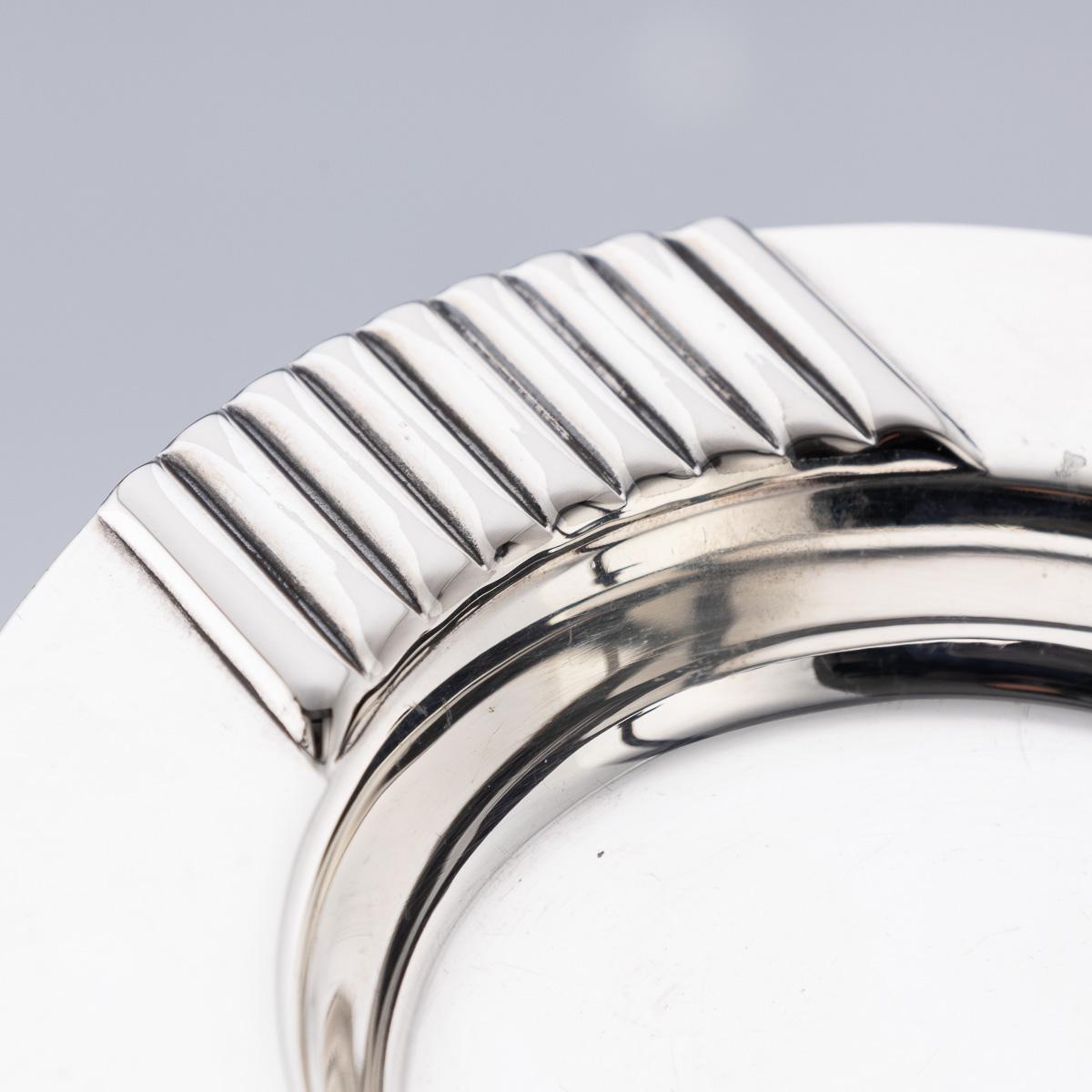 Late 20th Century 20th Century Silver Plate & Lapis Lazuli Ashtray By Cartier, Made In Spain For Sale
