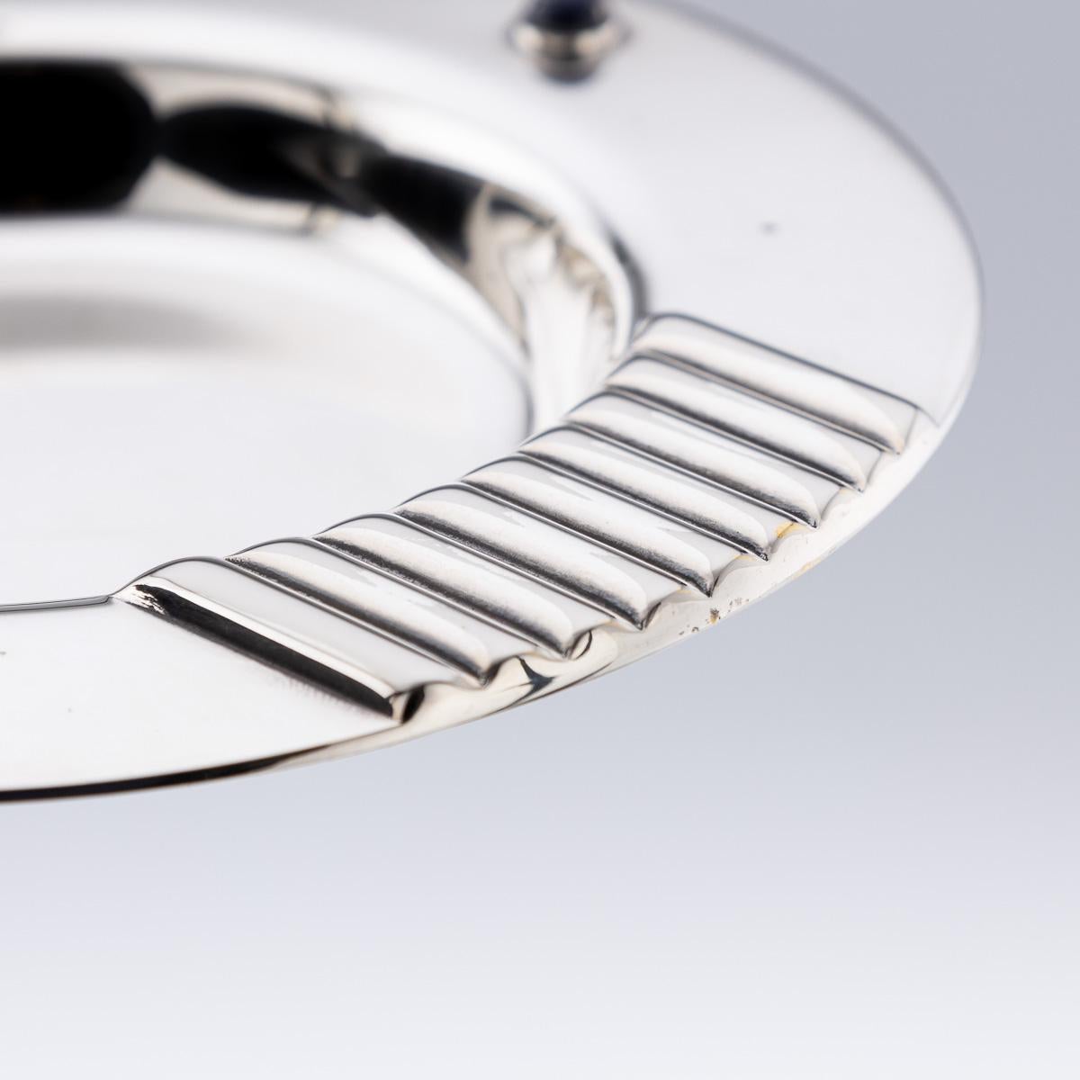 20th Century Silver Plate & Lapis Lazuli Ashtray By Cartier, Made In Spain For Sale 2
