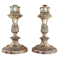 20th Century Silver Plate Pair of Candleholder or Candlestick