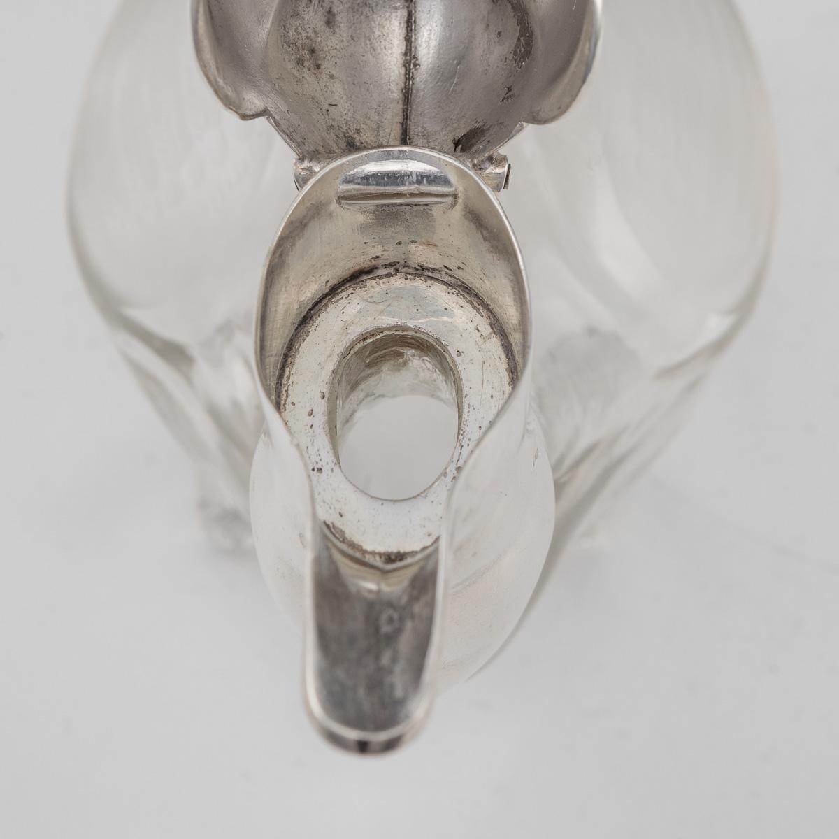 20th Century Silver Plated & Glass Duck Shaped Claret Jug, c.1960 For Sale 5