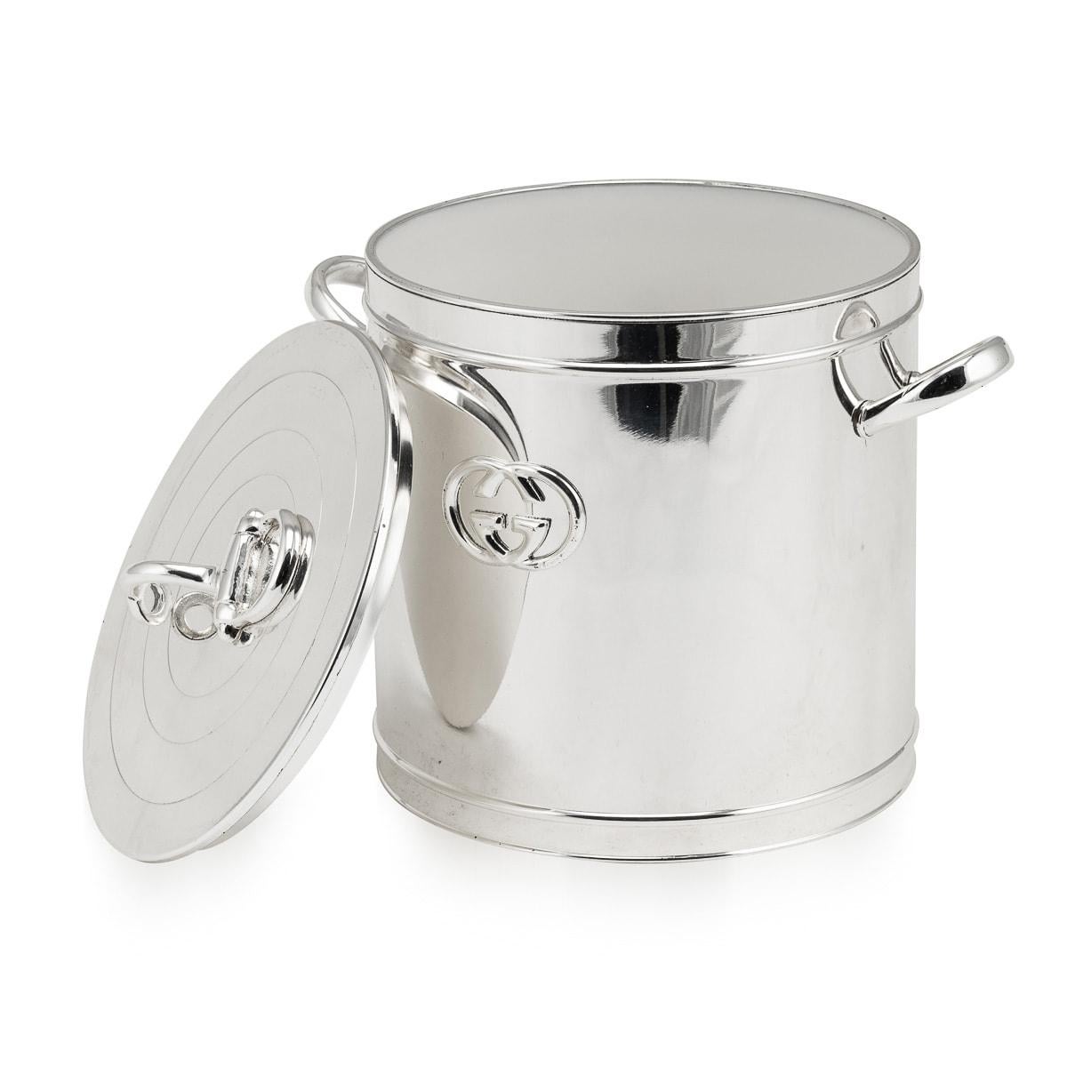 20th Century Silver Plated Gucci Ice Bucket, Italy c.1980 1