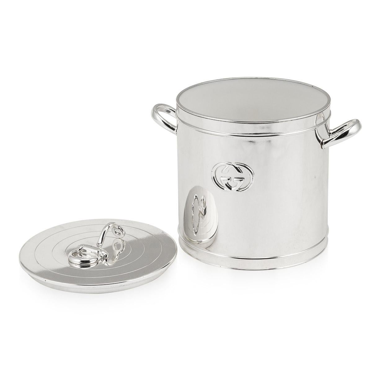 20th Century Silver Plated Gucci Ice Bucket, Italy c.1980 2