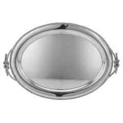 Bandeja de té italiana bañada en plata del siglo XX de Broggi
