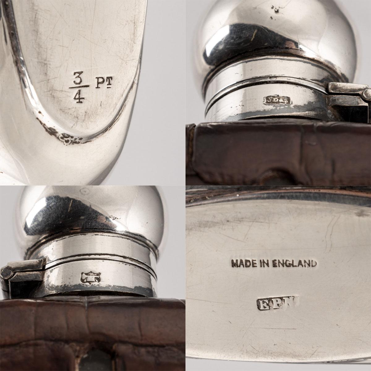 Fauteuil à hanche en métal argenté et cuir du 20ème siècle, James Dixon & Sons, vers 1900 en vente 6