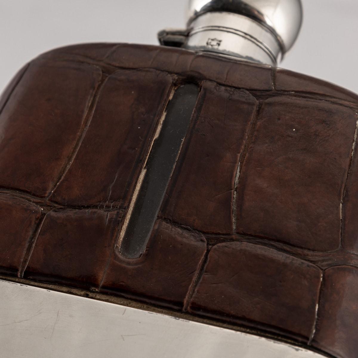 20th Century Silver Plated & Leather Hip Flask, James Dixon & Sons, c.1900 For Sale 4