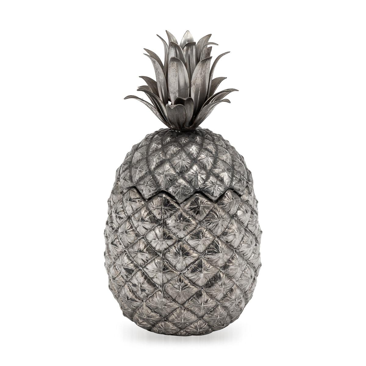 Art Deco 20th Century Silver Plated Pineapple Ice Bucket By Mauro Manetti, Italy c.1970