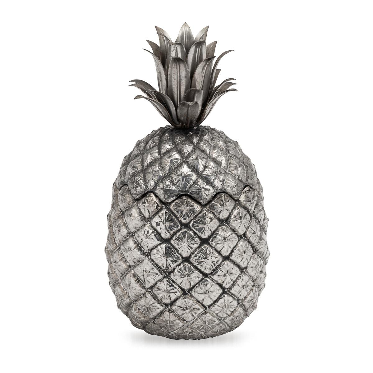 Italian 20th Century Silver Plated Pineapple Ice Bucket By Mauro Manetti, Italy c.1970