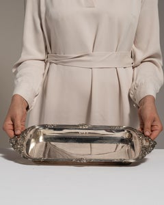 20th Century Silver-Plated Serving Tray, French Design, Antique Style