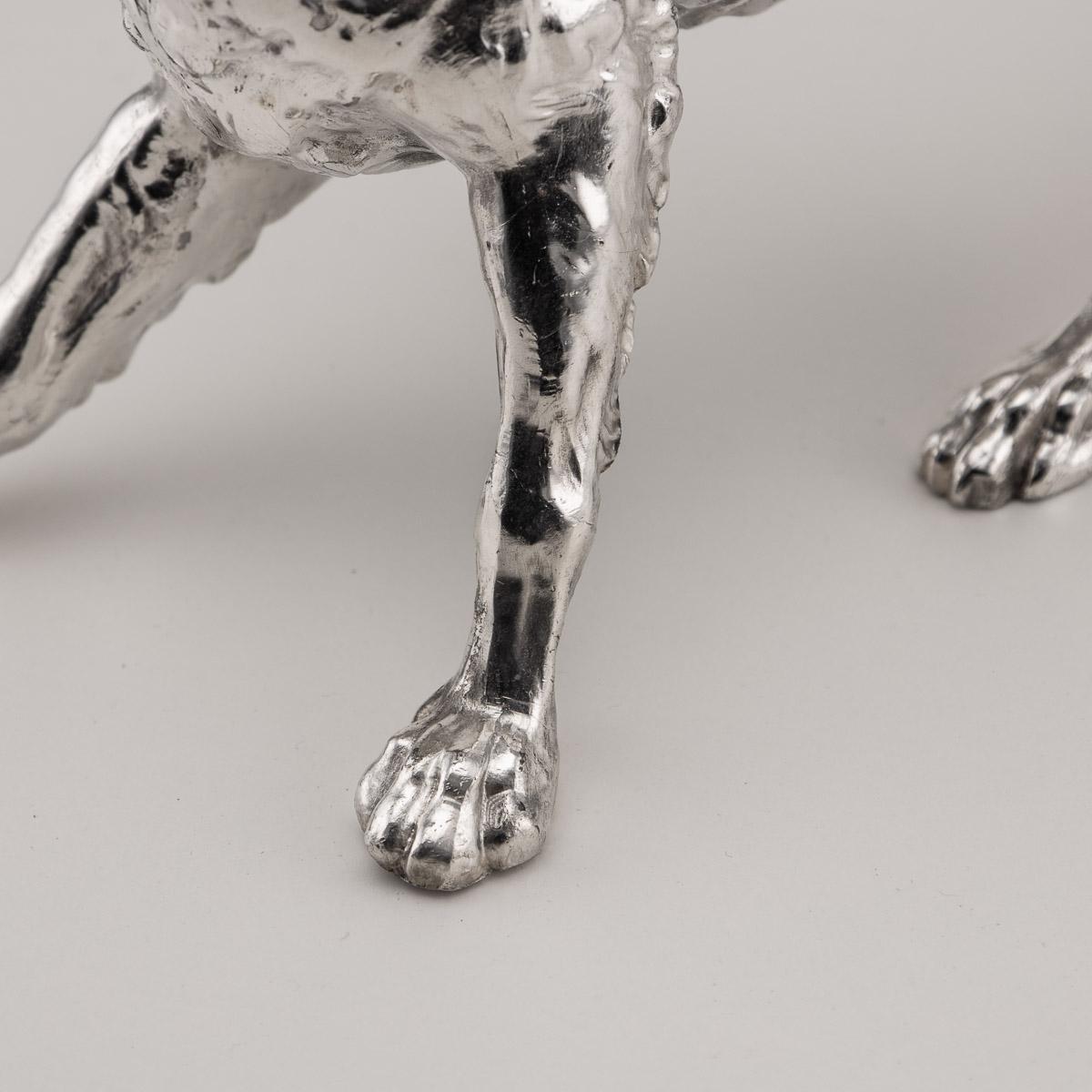 20th Century Silver Plated Statue of a Retriever Dog, C.1920 For Sale 6