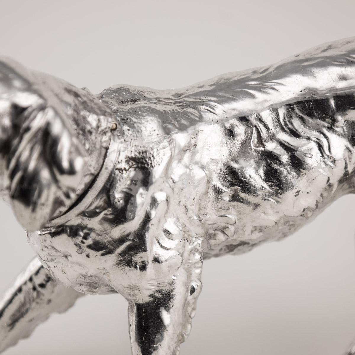 20th Century Silver Plated Statue of a Retriever Dog, C.1920 For Sale 7