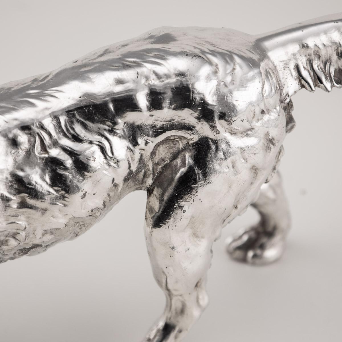 20th Century Silver Plated Statue of a Retriever Dog, C.1920 For Sale 8